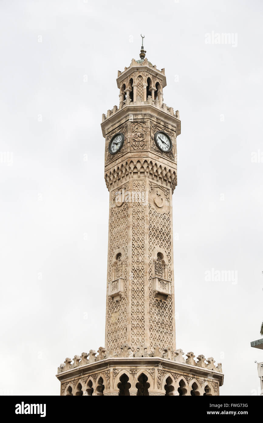 Izmir Clock Tower in Konak Square, Turkey Stock Photo