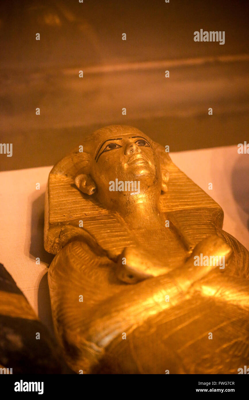 Statue of Duamutef. Dynasty 18 from the tomb of Tutankhamen at museum. Egypt Stock Photo