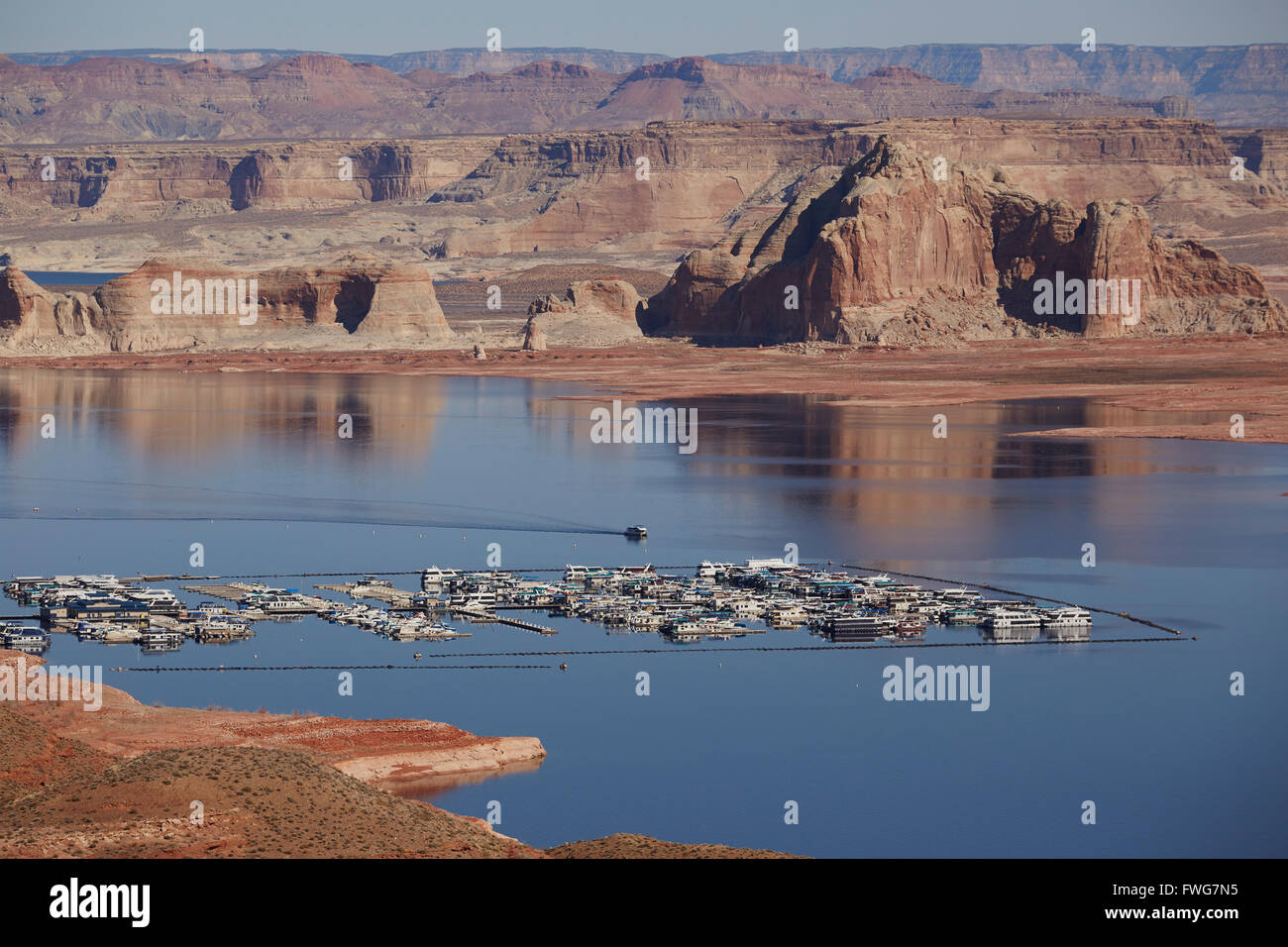 Wahweep Marina, Lake Powell, Glen Canyon National Recreation Area, Page, Arizona, USA Stock Photo