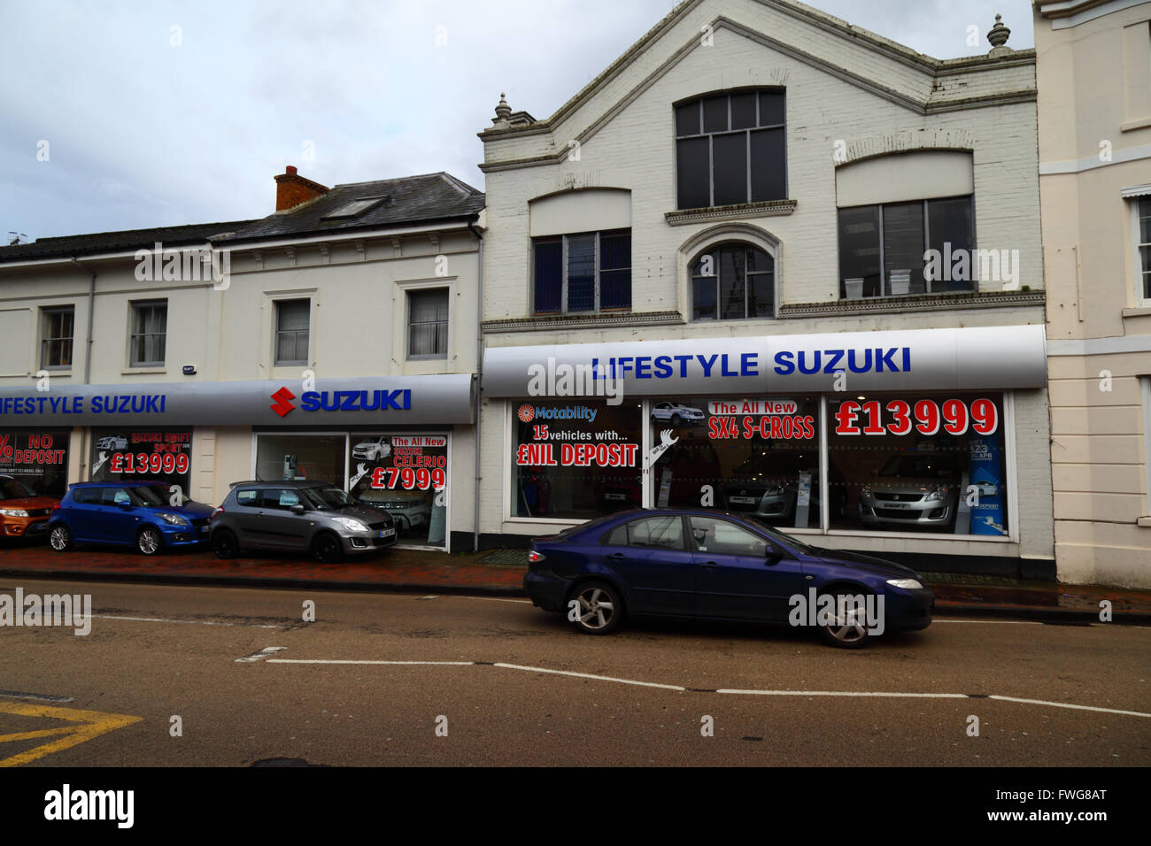 Cars for sale in Suzuki showroom, Mount Ephraim, Tunbridge Wells, Kent, England Stock Photo