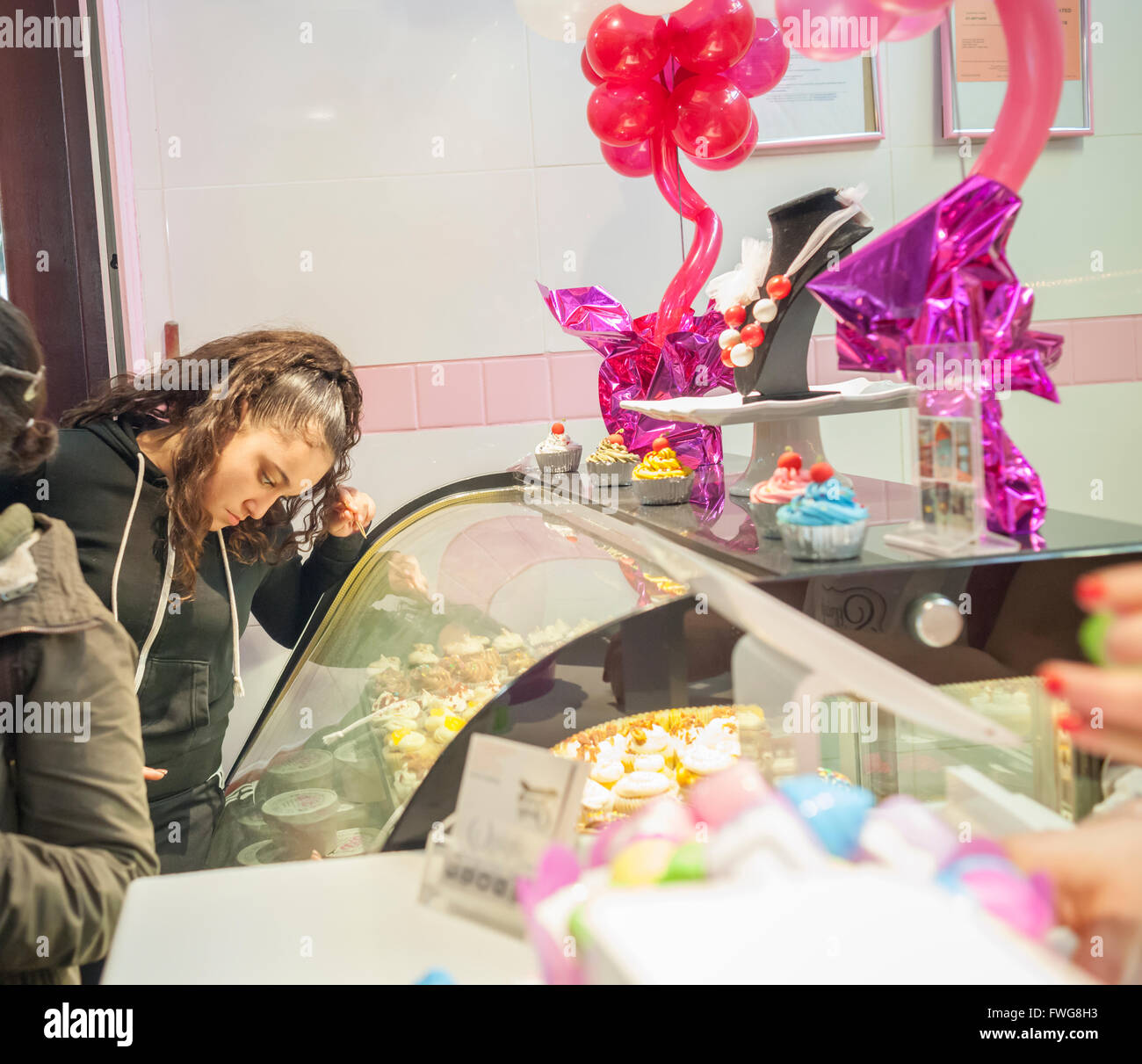 Customer at the Sprinkle Splash Sweet Shoppe, the newest addition to the shops located in La