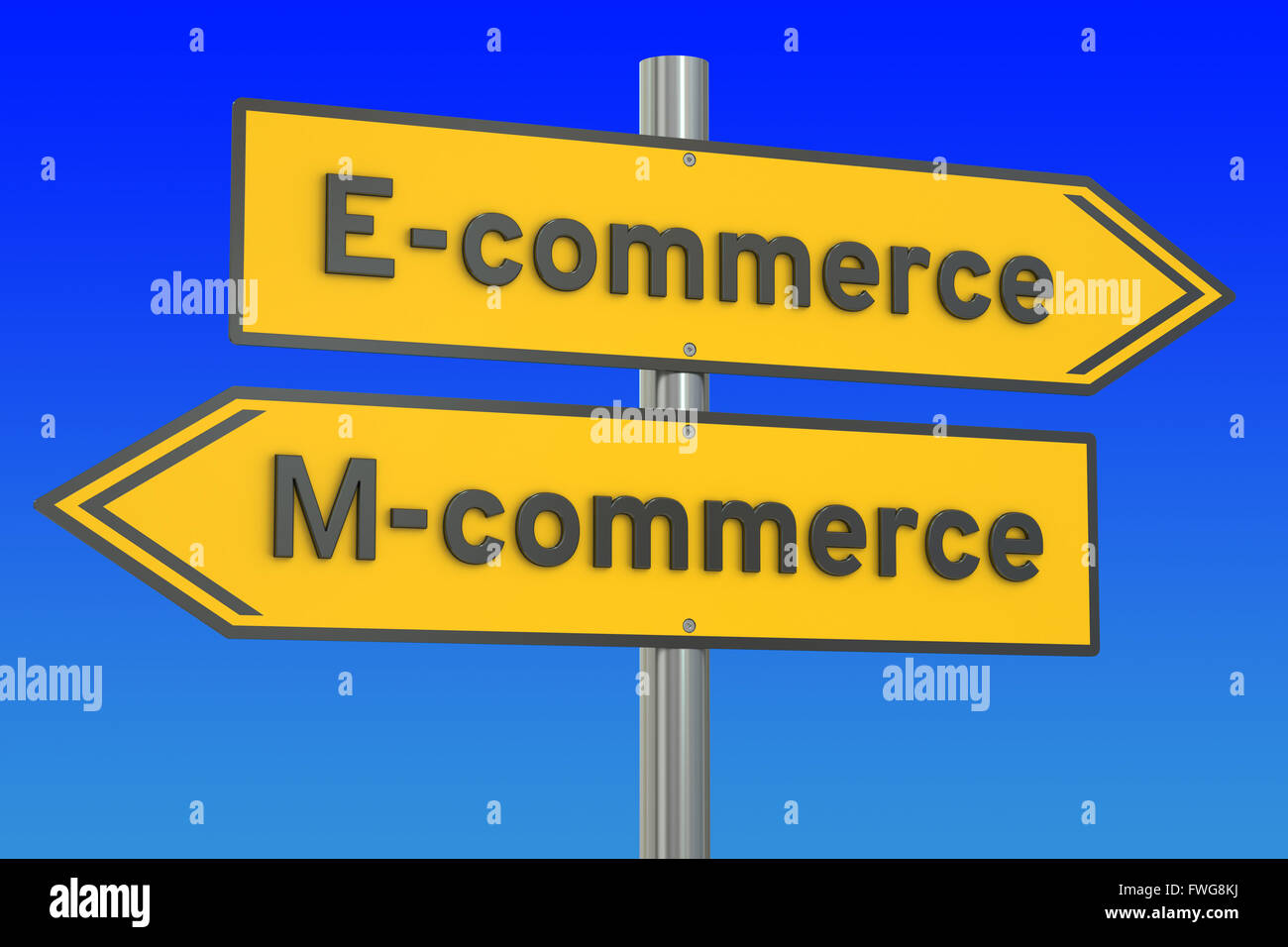 e-commerce or m-commerce concept, 3D rendering Stock Photo