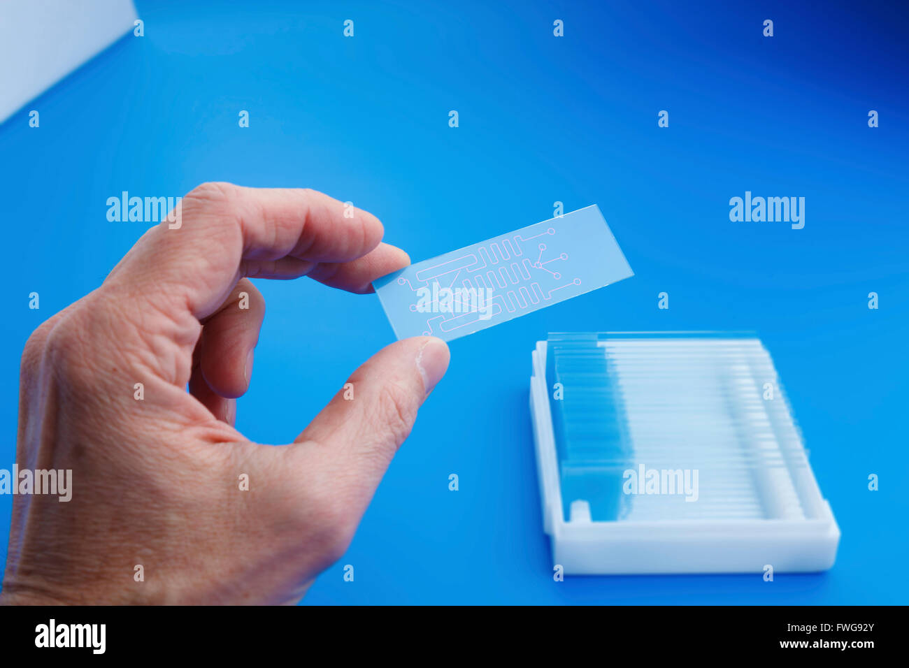 Lab on a chip (loc) technology. Stock Photo