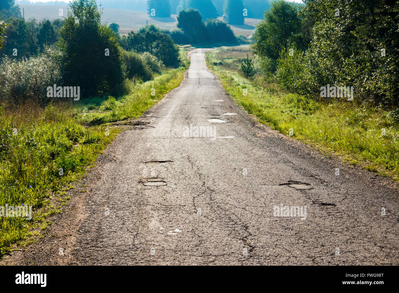 Empty rural road. Stock Photo