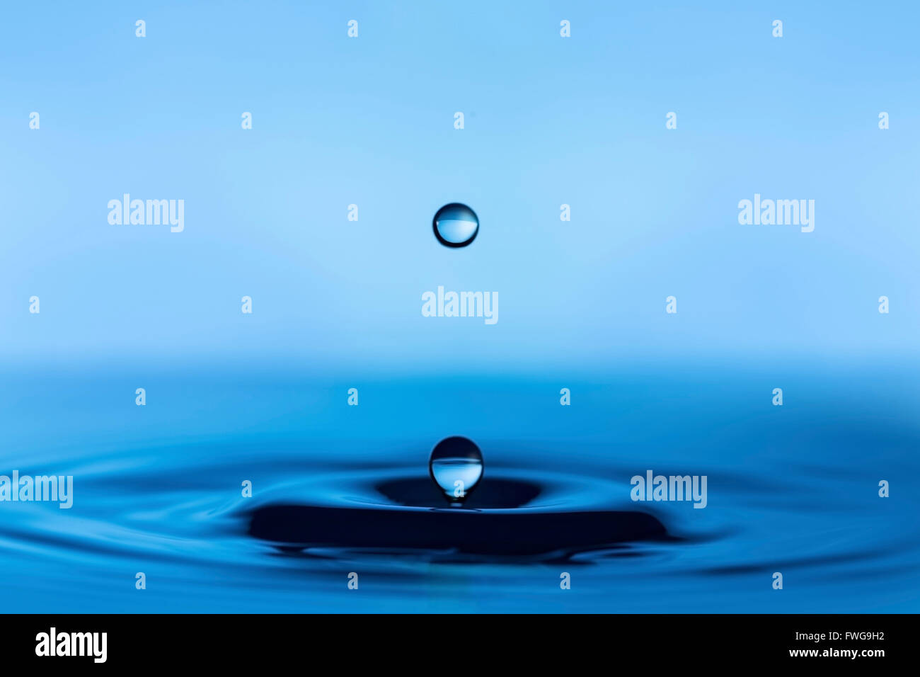 Water droplet falling on water surface Stock Photo Alamy