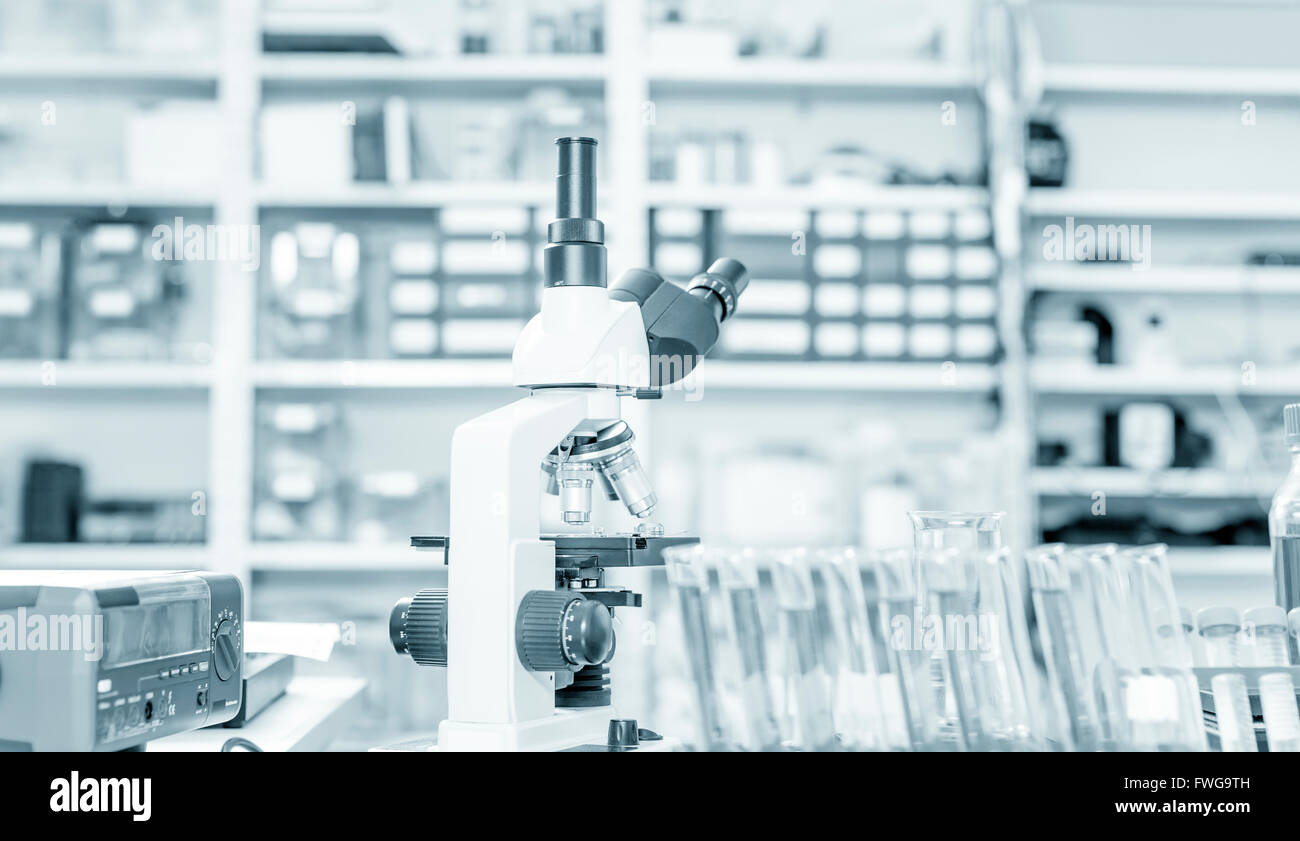 Microscope in a laboratory Stock Photo - Alamy