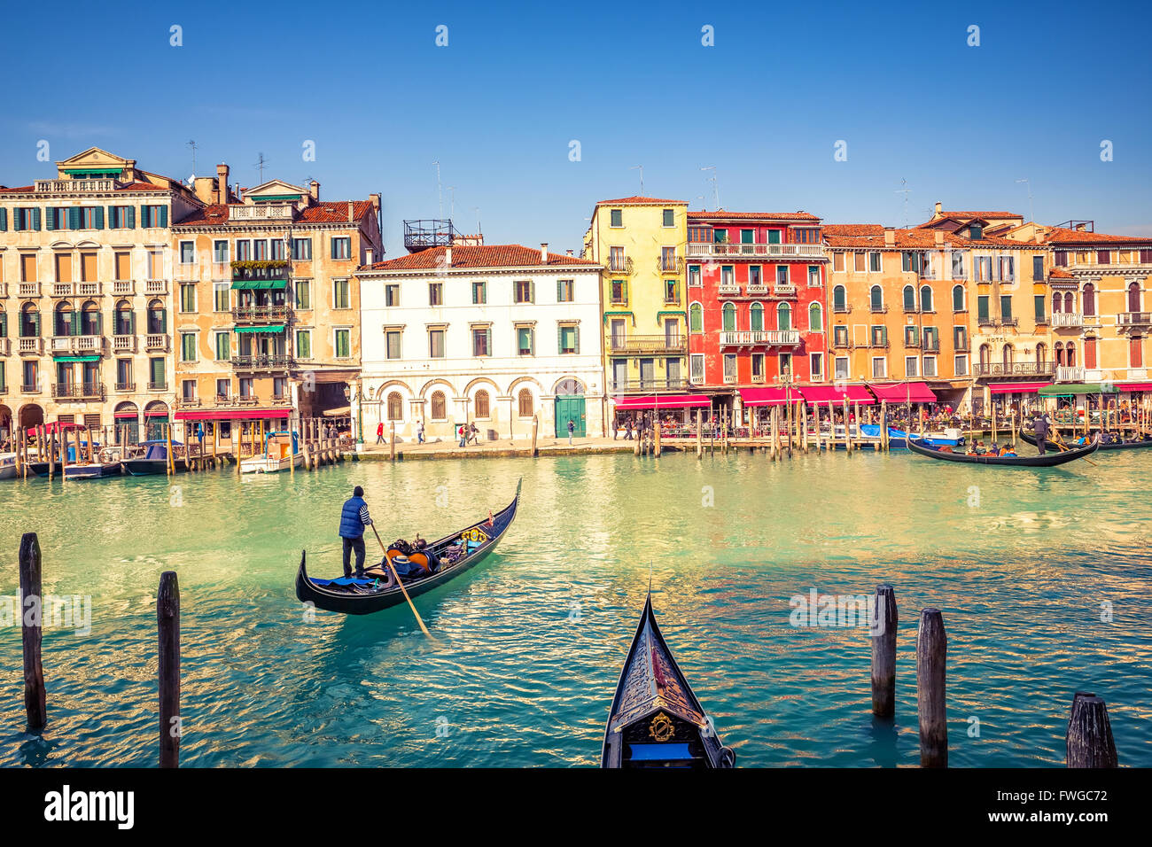 Gondola on Grand canal in Venice Stock Photo - Alamy