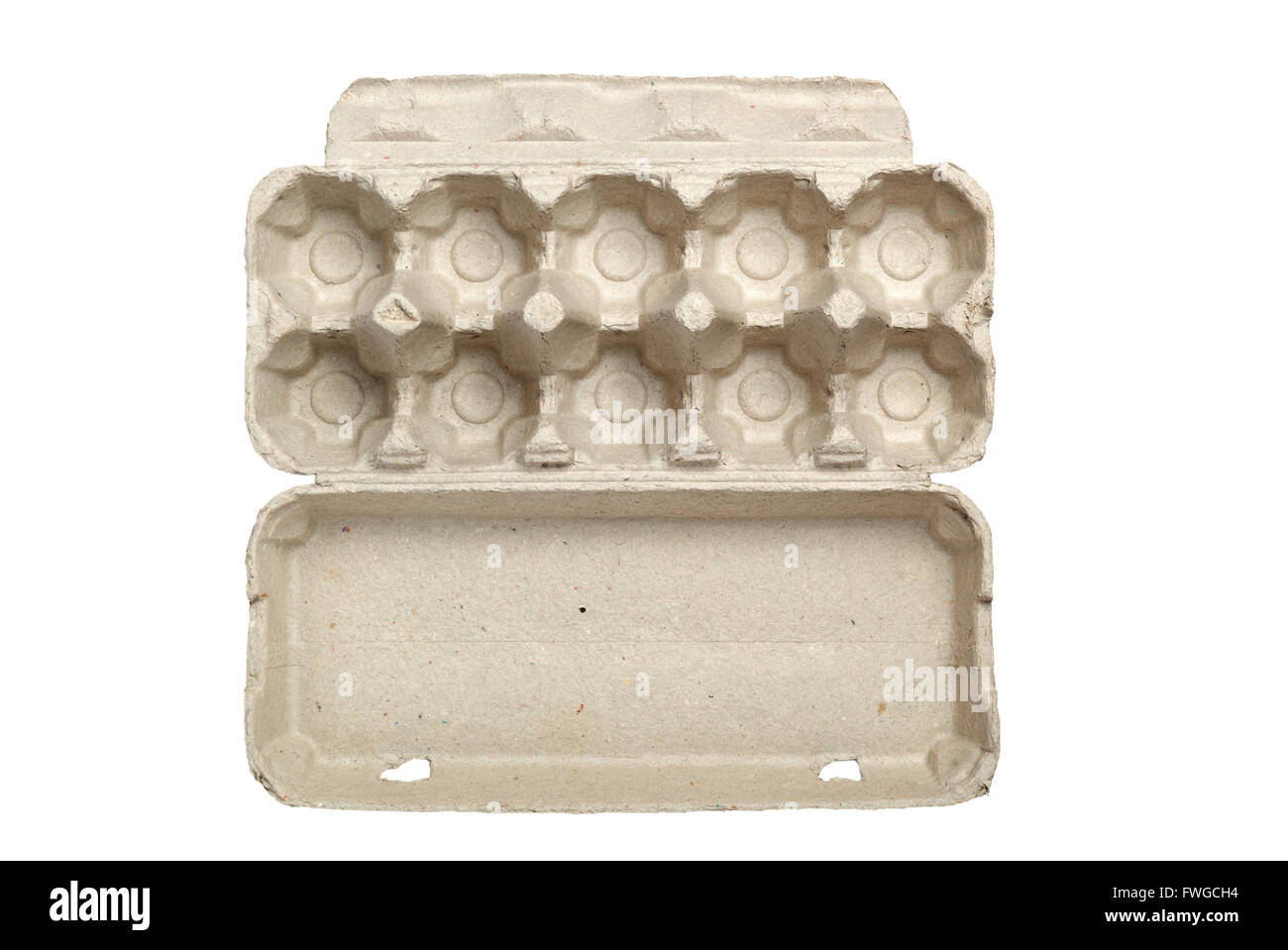 Empty egg carton isolated on white background Stock Photo Alamy