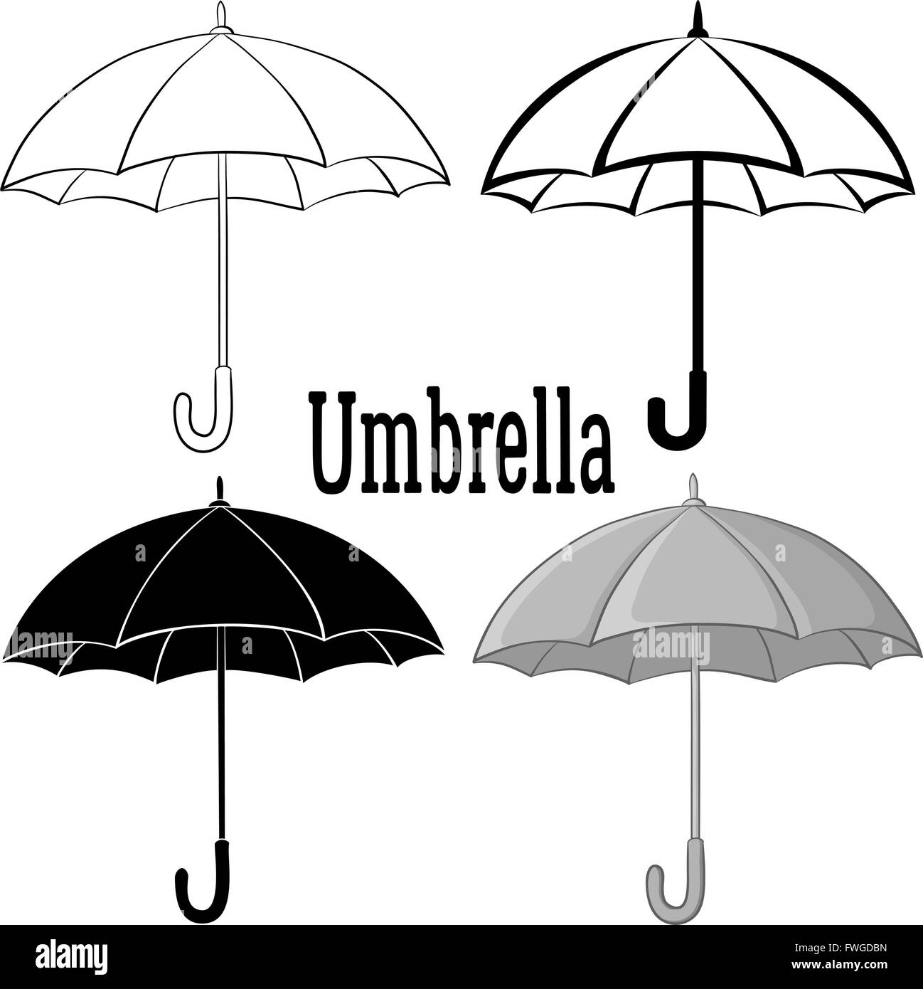 Umbrella Symbol Set Stock Vector Image & Art Alamy