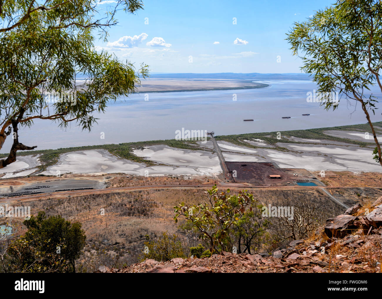 View of Cambridge Gulf from the Five Rivers Lookout, peak Bastion Range, Wyndham, Kimberley Region, Western Australia, Australia Stock Photo