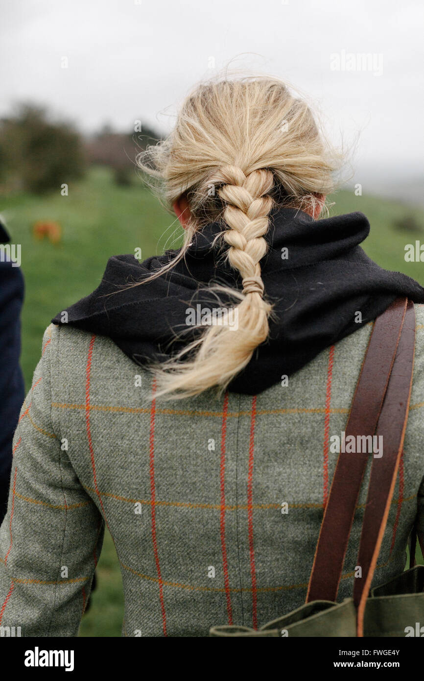 Woman coat walking rear view blond hi-res stock photography and images ...
