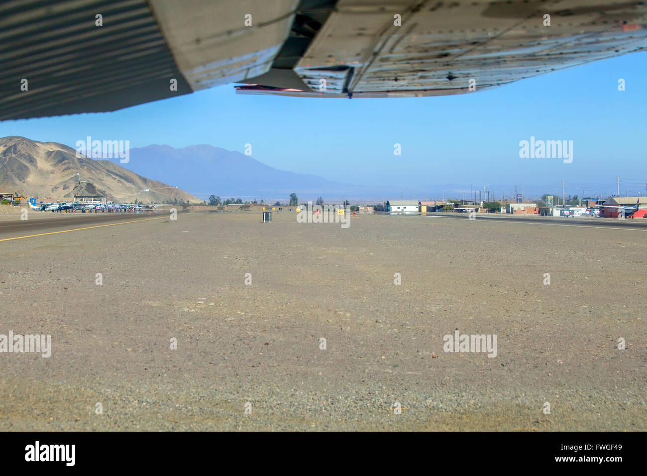 Airstrip of a small airport in Peru Stock Photo
