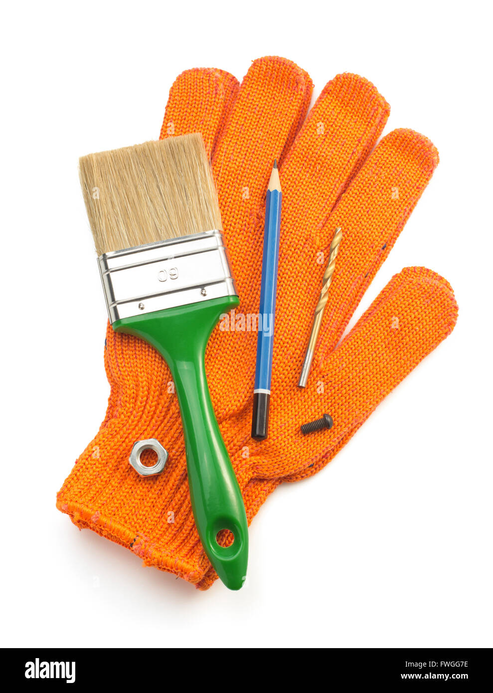 set of tools and instruments isolated on white background Stock Photo ...
