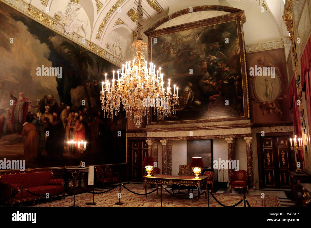 The City Council Chamber inside the Royal Palace in Amsterdam