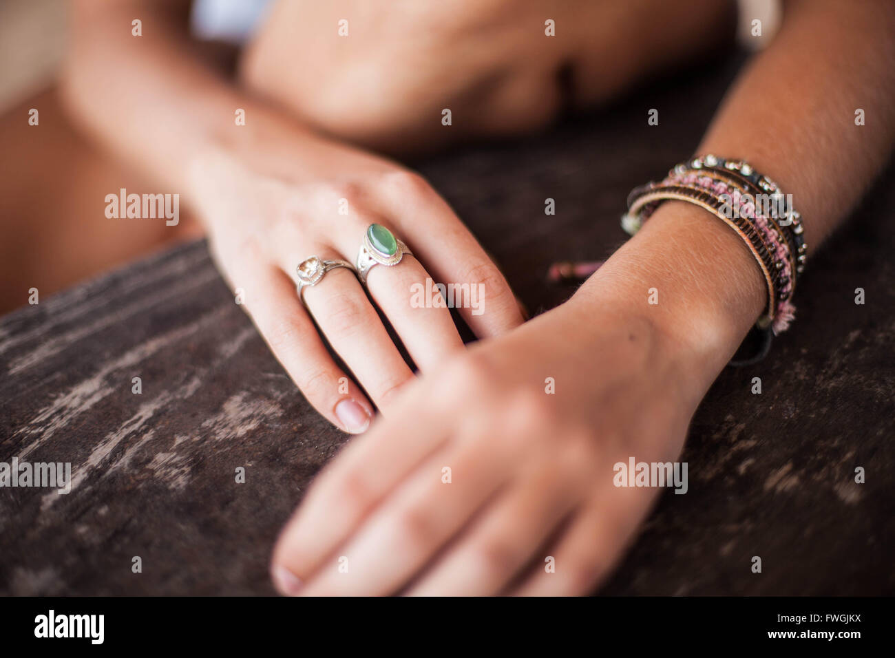 Close-Up View Of Woman's Hands Stock Photo