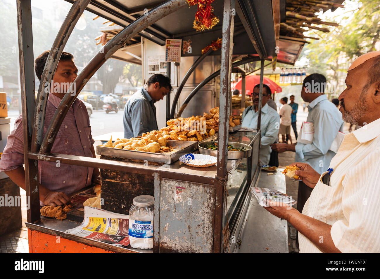 Street food stall, Mumbai, India, South Asia Stock Photo