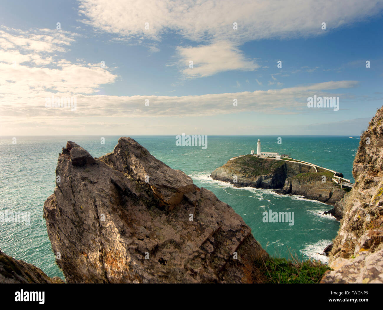 South Stack Lighthouse, Angelsey, Wales, United Kingdom, Europe Stock Photo