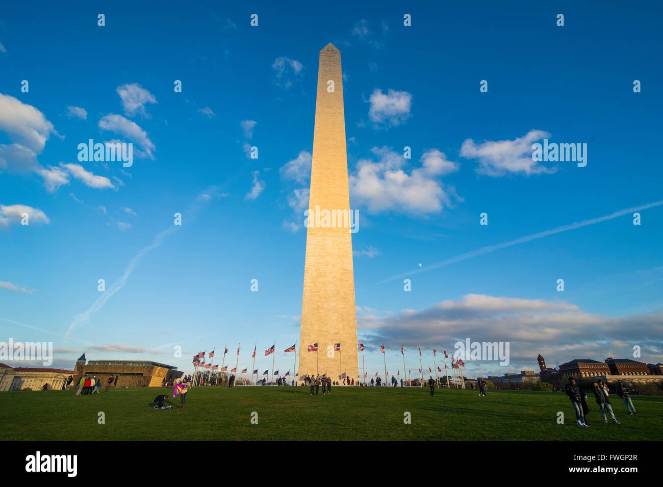 Obelisk of the Washington Monument at the Mall,  Washington, District of Columbia, United States of America, North America Stock Photo