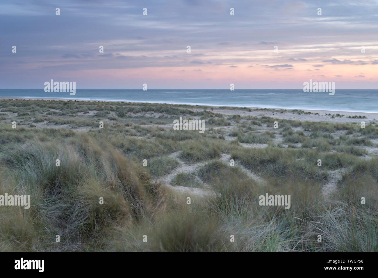 The dunes and beach at Winterton on Sea, Norfolk, England, United Kingdom, Europe Stock Photo