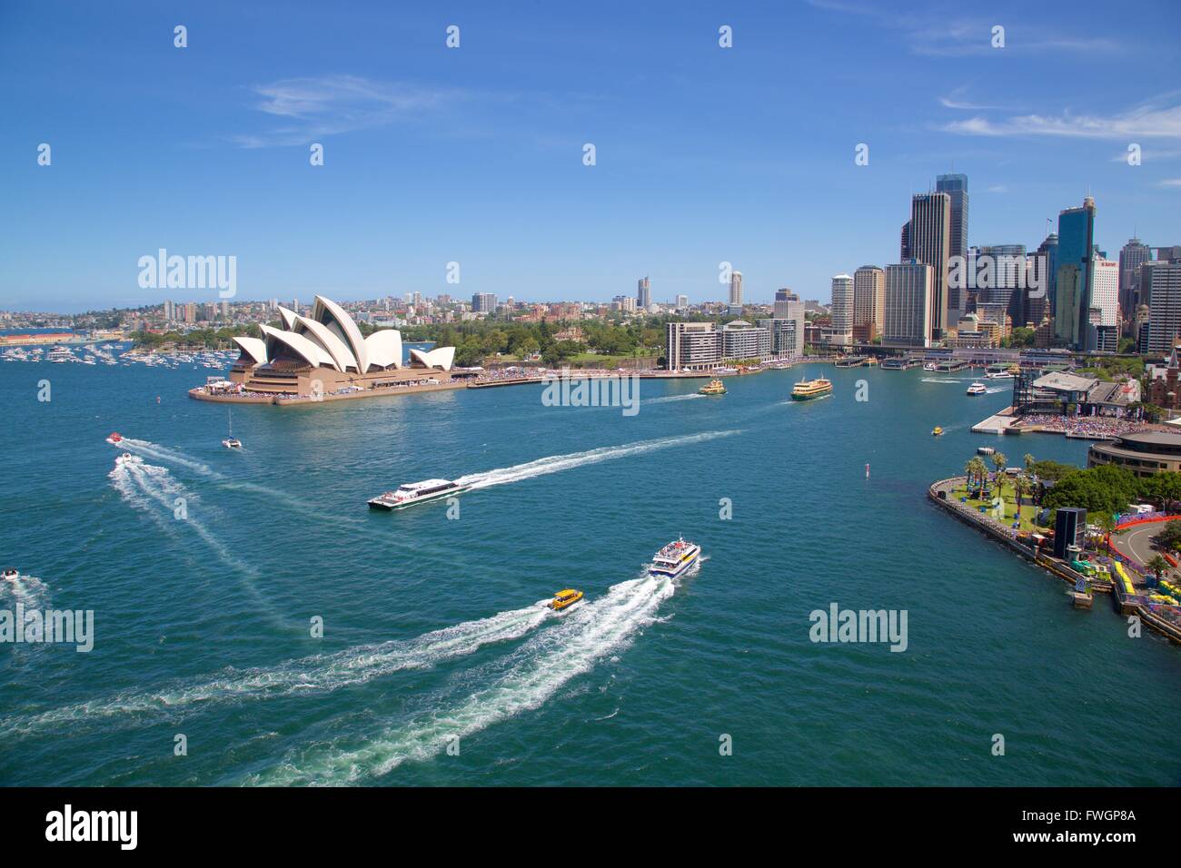 Sydney Opera House and Harbour, Sydney, New South Wales, Australia, Oceania Stock Photo