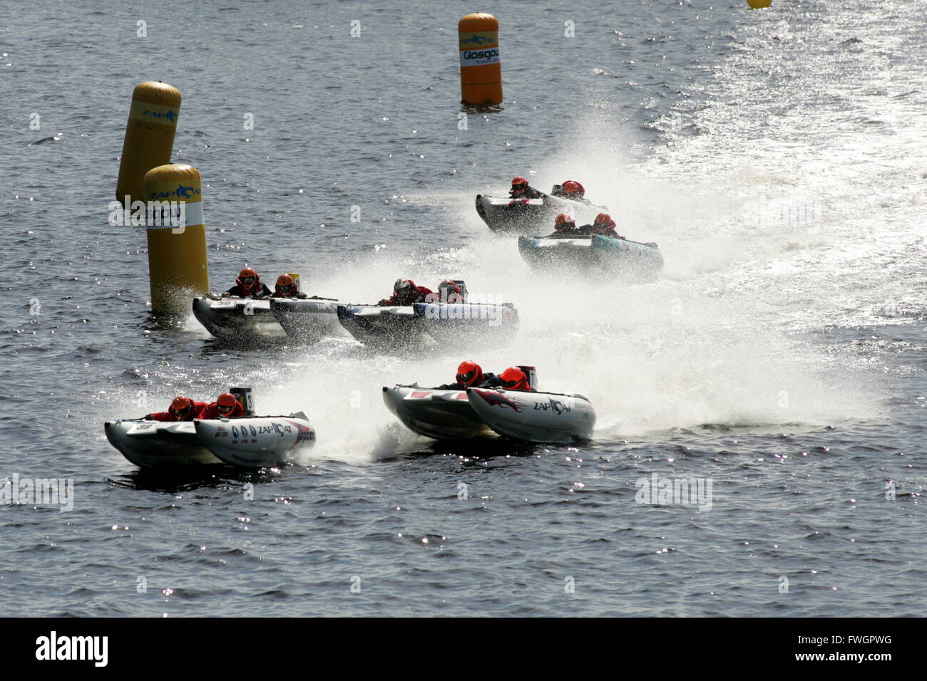 Speed boat racing on River Clyde Stock Photo Alamy