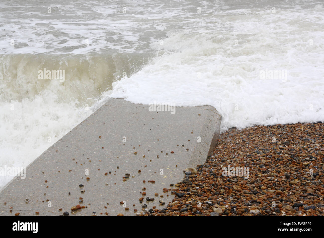 Waves at Brighton Beach Stock Photo