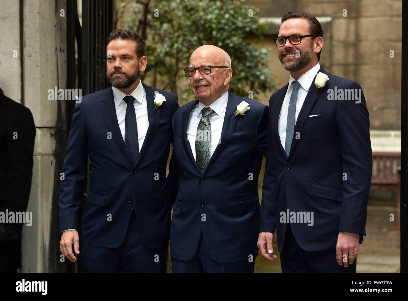 Rupert Murdoch and Jerry Hall wedding at St. Bride's Church on Fleet