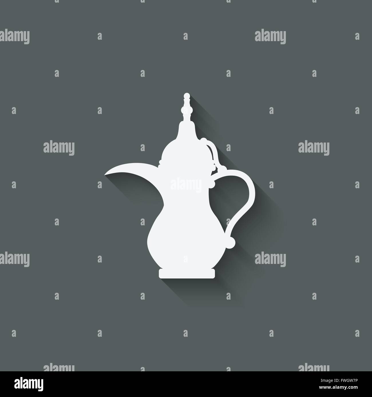 Arabic coffee pot vector illustration. eps 10 Stock Vector Image