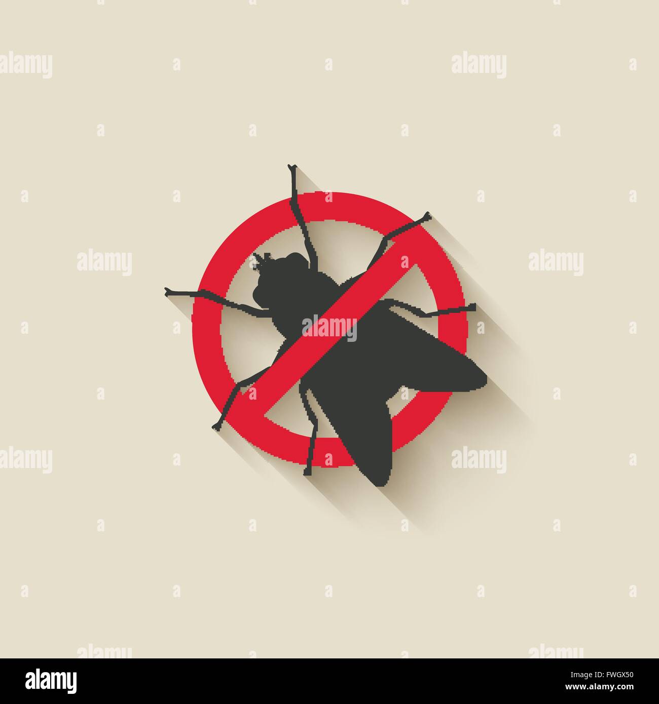 fly warning sign - vector illustration. eps 10 Stock Vector