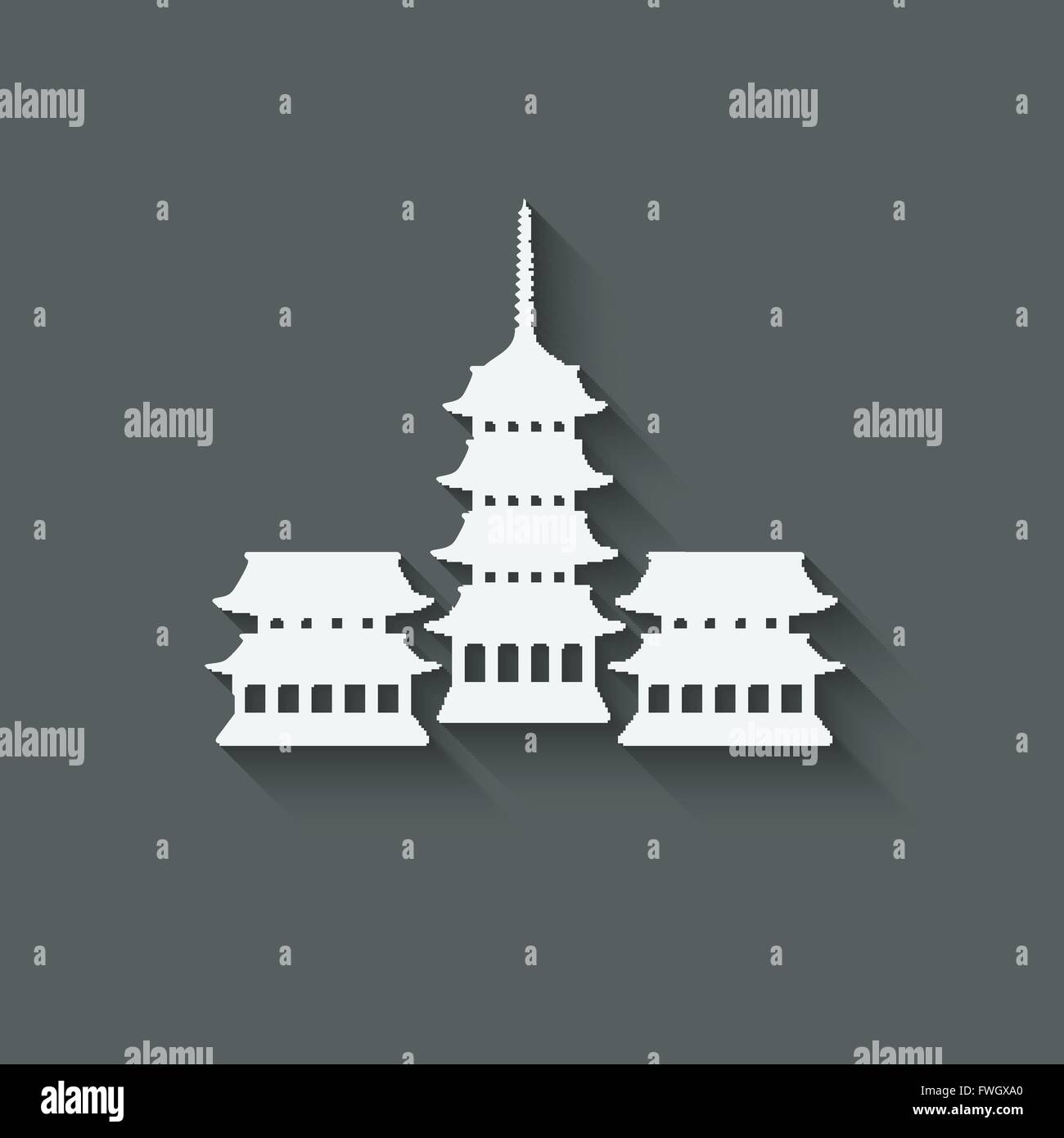 Buddhist temple design element - vector illustration. eps 10 Stock