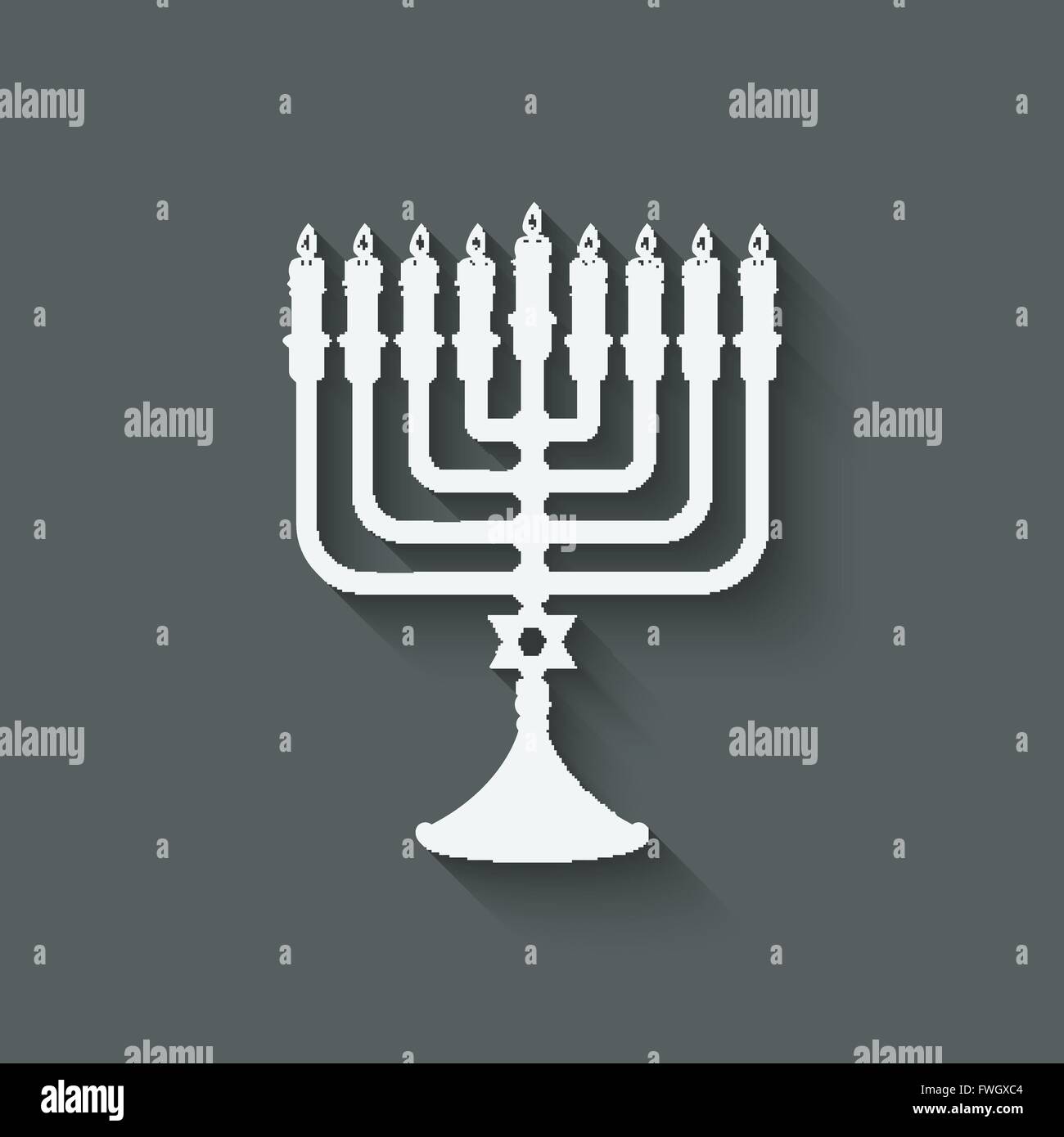 Hanukkah menorah symbol - vector illustration. eps 10 Stock Vector
