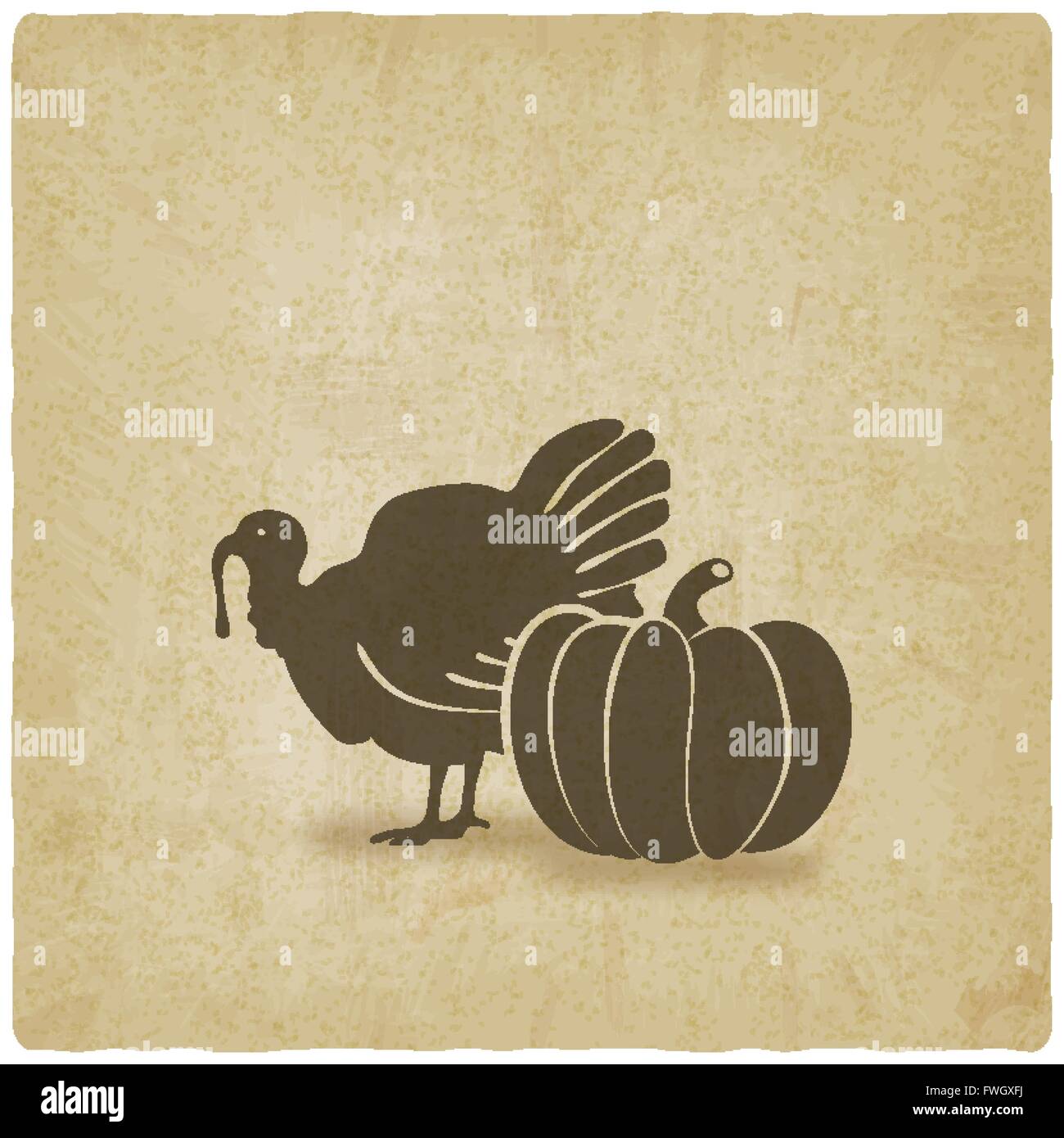 Thanksgiving symbols. turkey and pumpkin - vector illustration. eps 10 ...