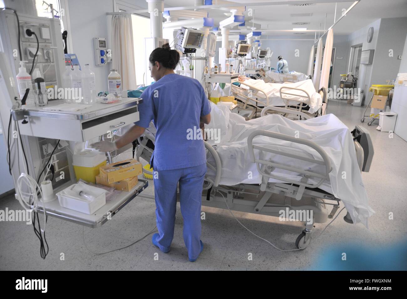 Milan (Italy), S. Carlo Hospital, department of intensive care Stock