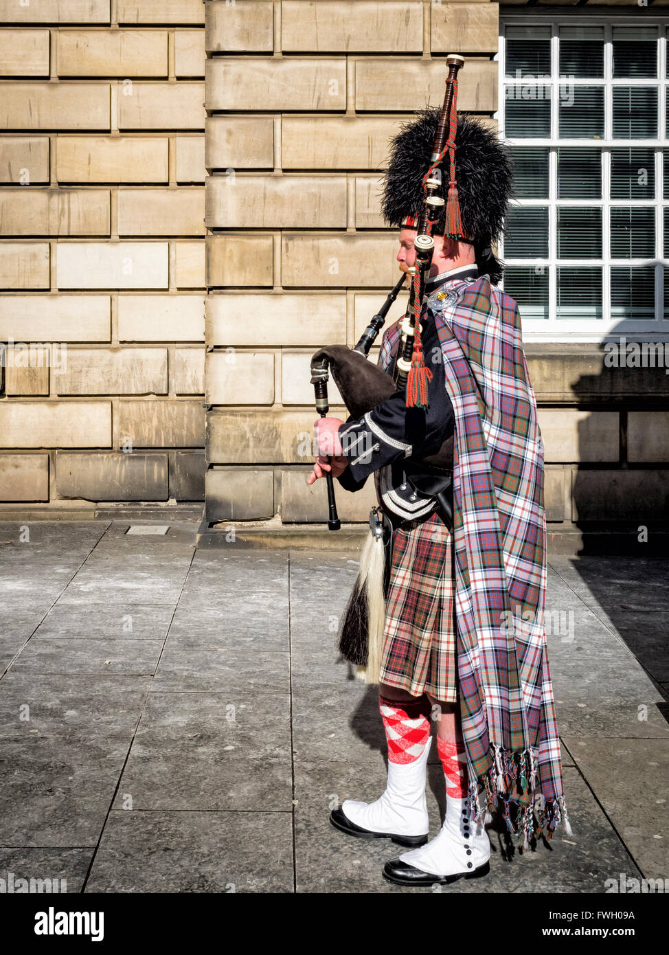 Bagpipe Player Stock Photo