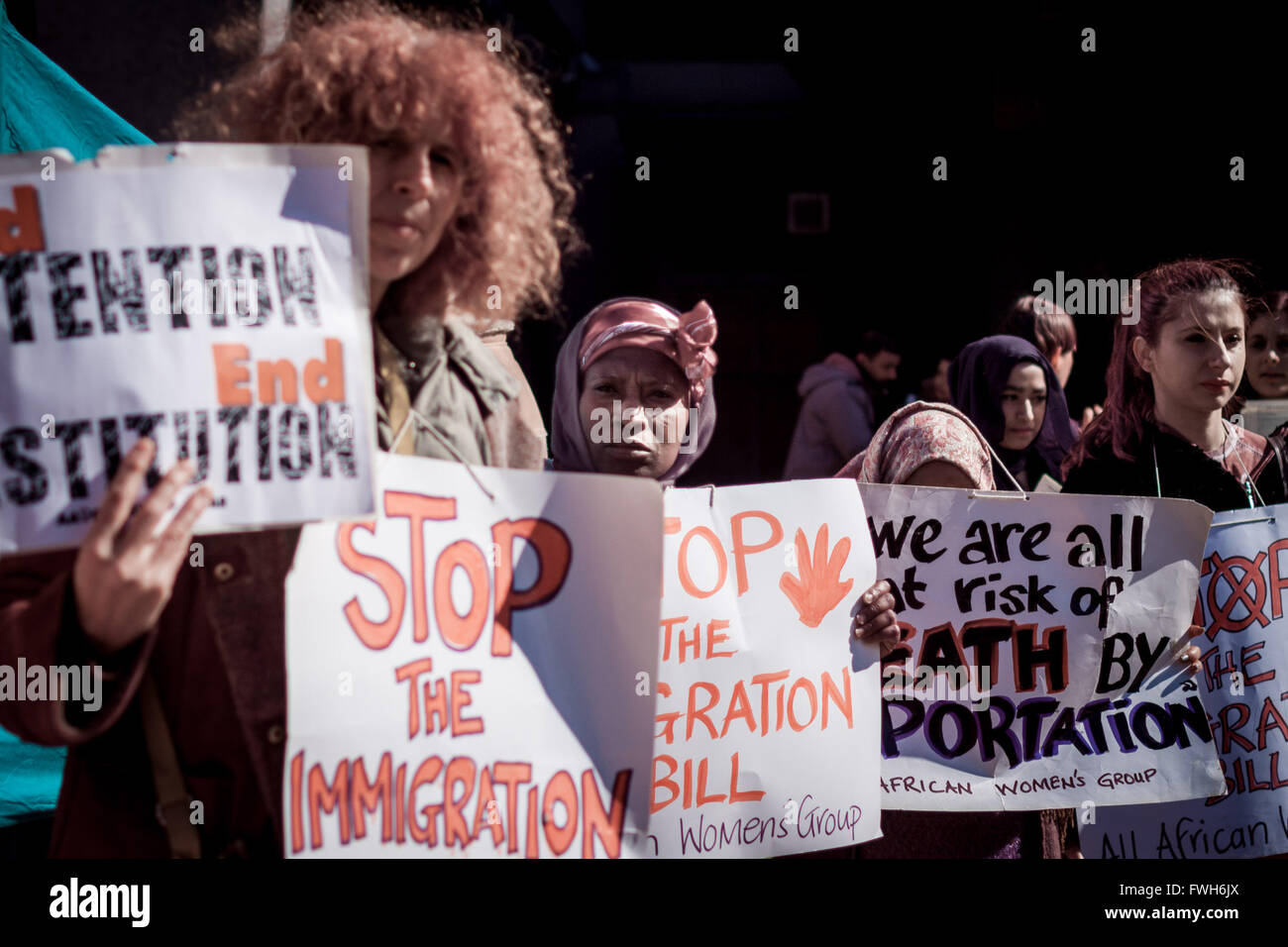 London, UK. 5th April, 2016. Protest against the Immigration Bill ...