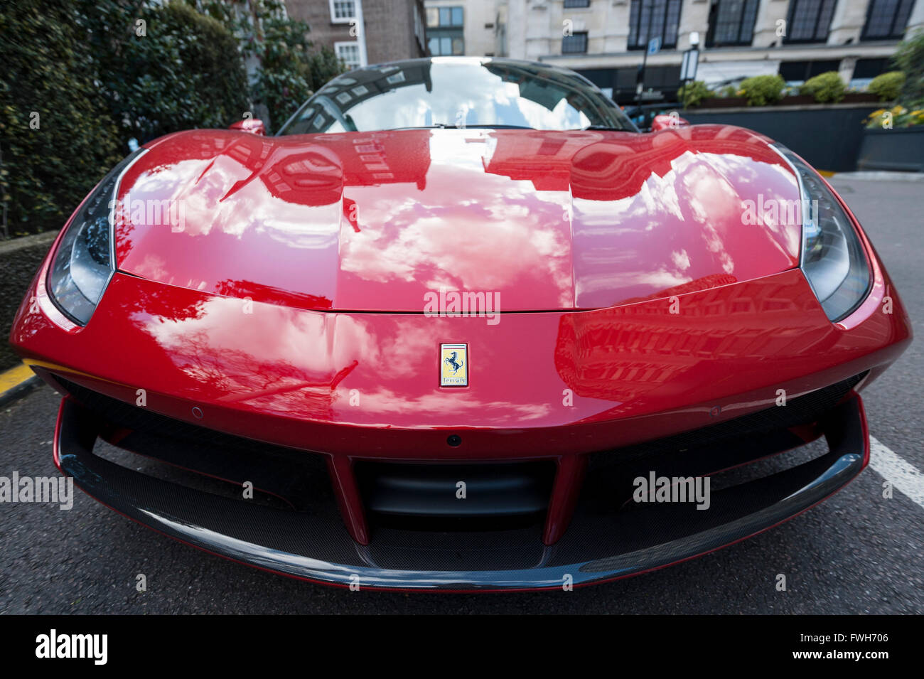London Uk 5 April 2016 A Ferrari 488 Gtb Is One The