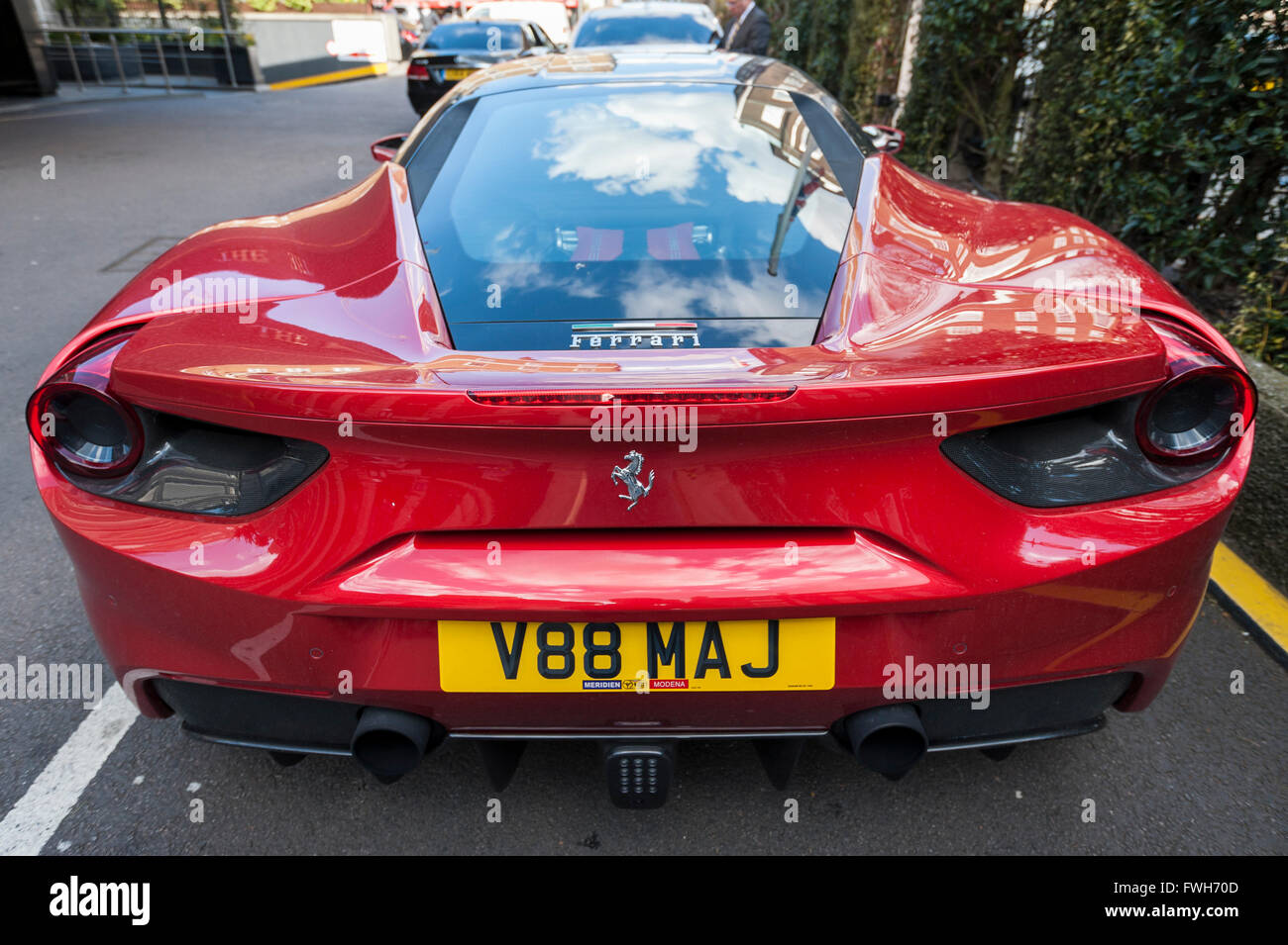 London Uk 5 April 2016 A Ferrari 488 Gtb Is One The