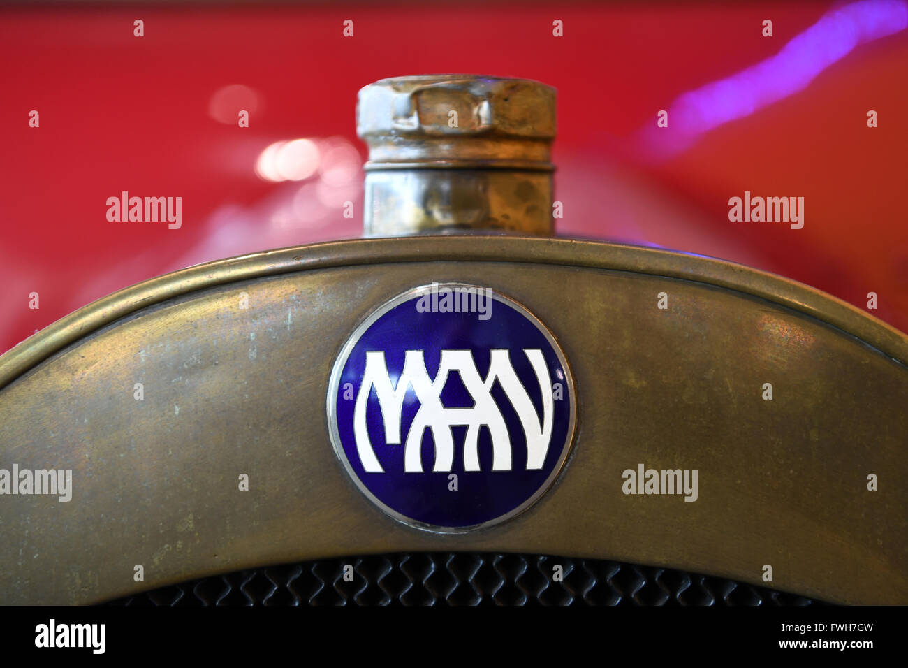 Munich, Germany. 04th Apr, 2016. A historical logo of lorry manufacturer MAN, in Munich, Germany, 04 April 2016. Photo: PETER KNEFFEL/dpa/Alamy Live News Stock Photo