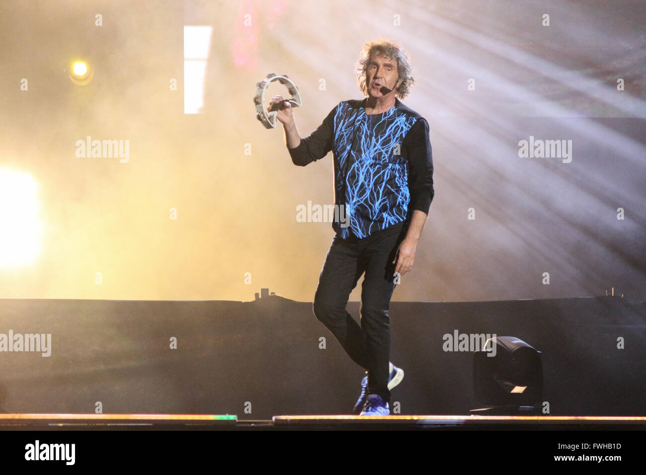 Milan, Italy. 11th Jun, 2016. Stefano d'Orazio on stage, during the Pooh Concert - Reunion Tour. Credit:  Luca Quadrio/Alamy Live News. Stock Photo