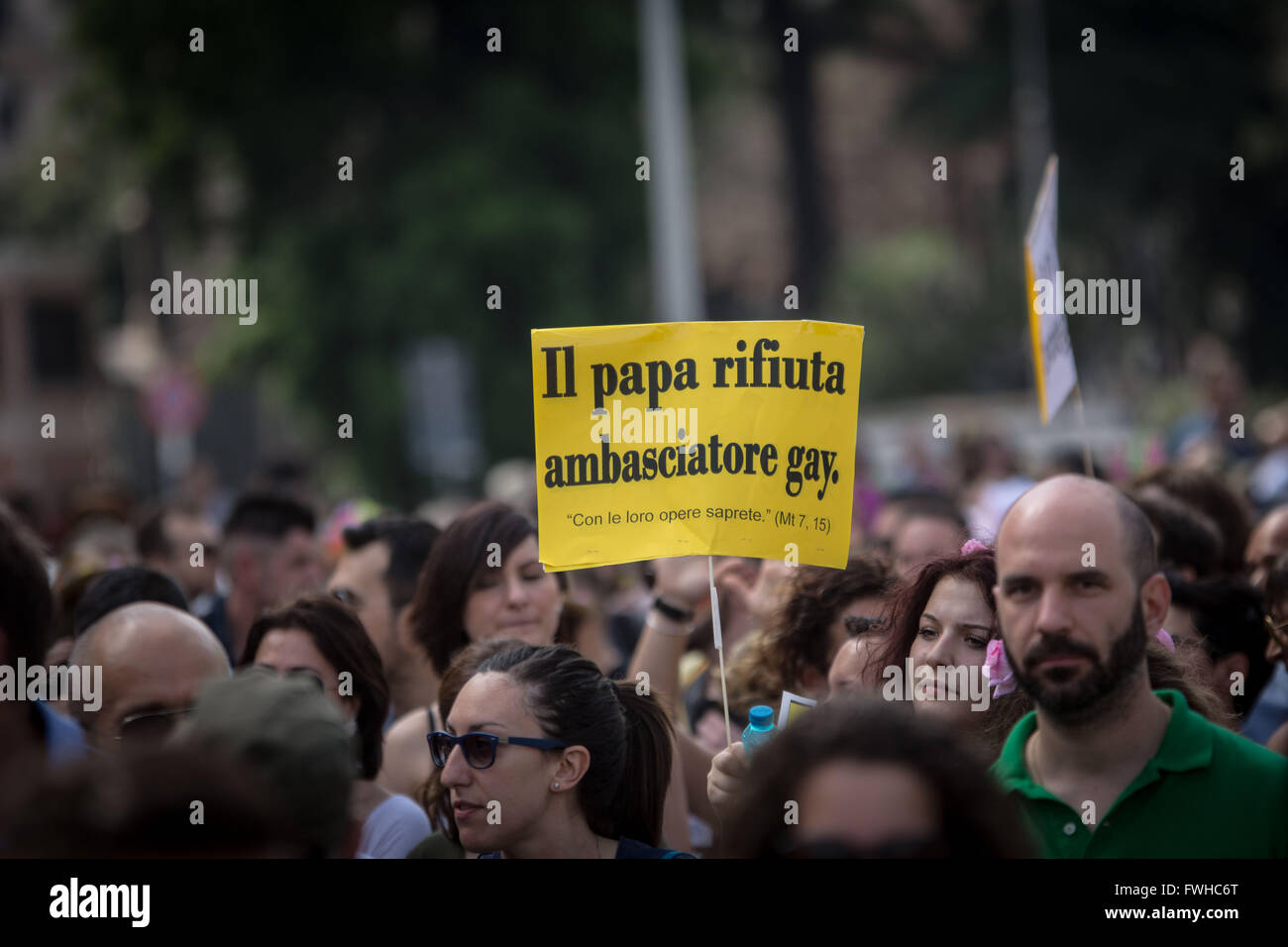 Respecting Others In Rome ROME, ITALY - 2016/06/11: The LGBT community demonstrate in Rome for ...