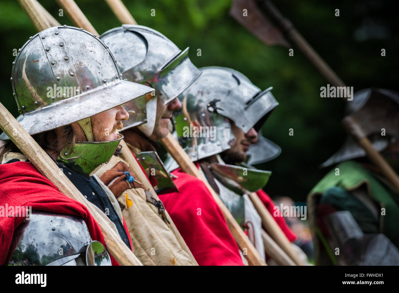 Rockingham, UK. 12th June, 2016. Military formation display, a preliminary to the jousting event at Rockingham castle on sunday 12 june 2016. Credit:  miscellany/Alamy Live News Stock Photo