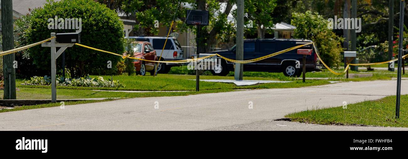 Ft. Pierce, Florida, USA. 12th June, 2016. Hundreds of yards of crime