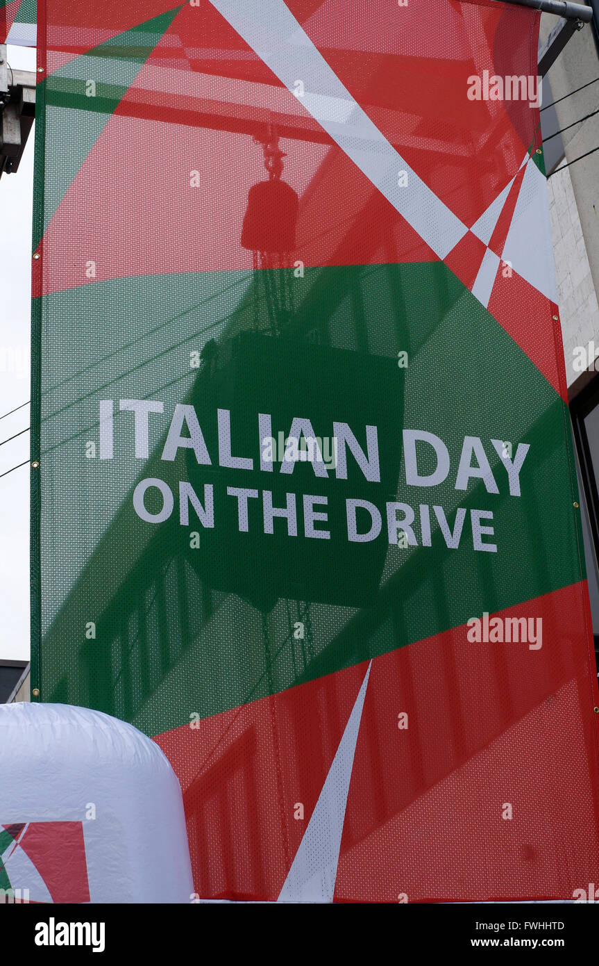 A Banner Announces The Annual Italian Day Celebrations On