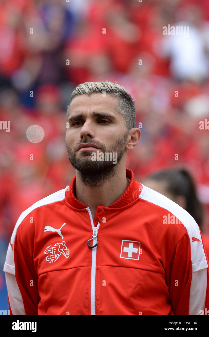Valon Behrami (SUI), JUNE 11, 2016 - Football / Soccer : UEFA EURO 2016 Group A match between Albania 0-1 Switzerland at Stade Bollaert-Delelis in Lens, France. (Photo by aicfoto/AFLO) Stock Photo