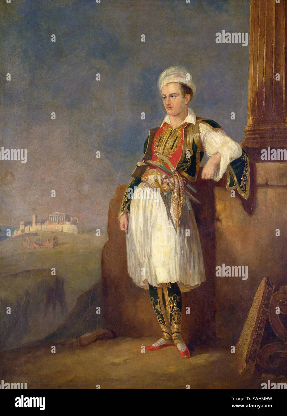 Portrait of Lord Byron - Benaki Museum of Greek Civilization Stock Photo