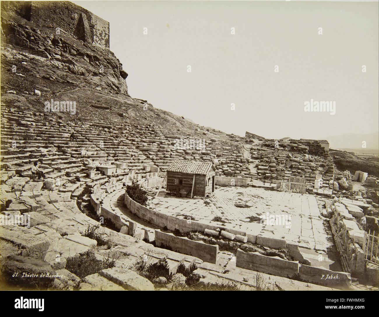 Sebah Pascal - The Ancient Theatre of Dionysus - Benaki Museum of Greek Civilization Stock Photo