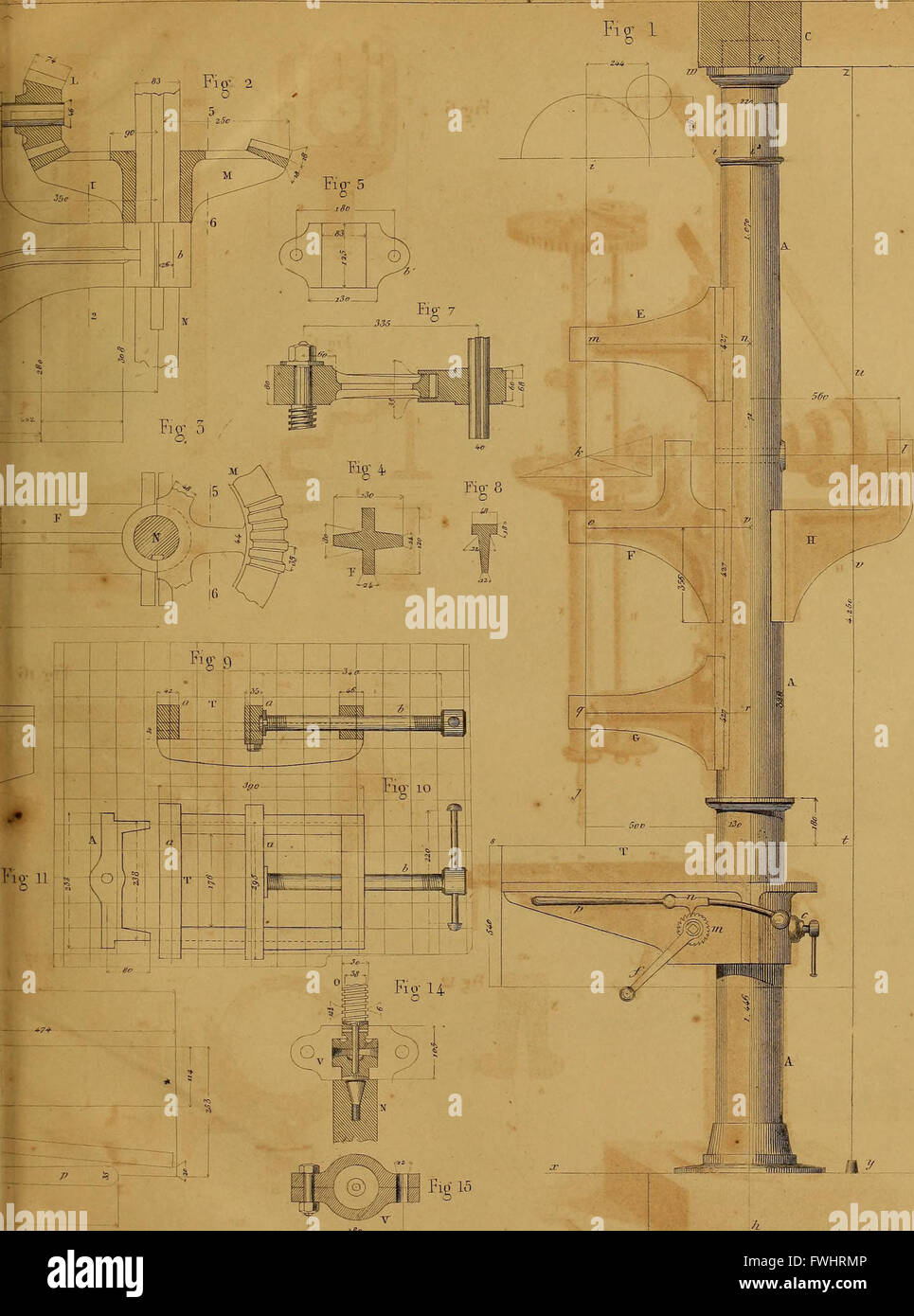 A comprehensive guide to industrial design, mechanical, and architectural drawing techniques. Published in 1857, it serves as a companion for machinists, engineers, and draftsmen, offering a complete course on practical drawing skills. Stock Photo