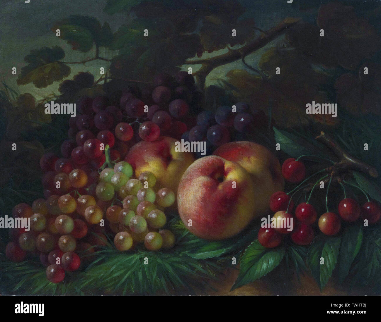 Henry Hall Peaches, Grapes and Cherries Brooklyn Museum
