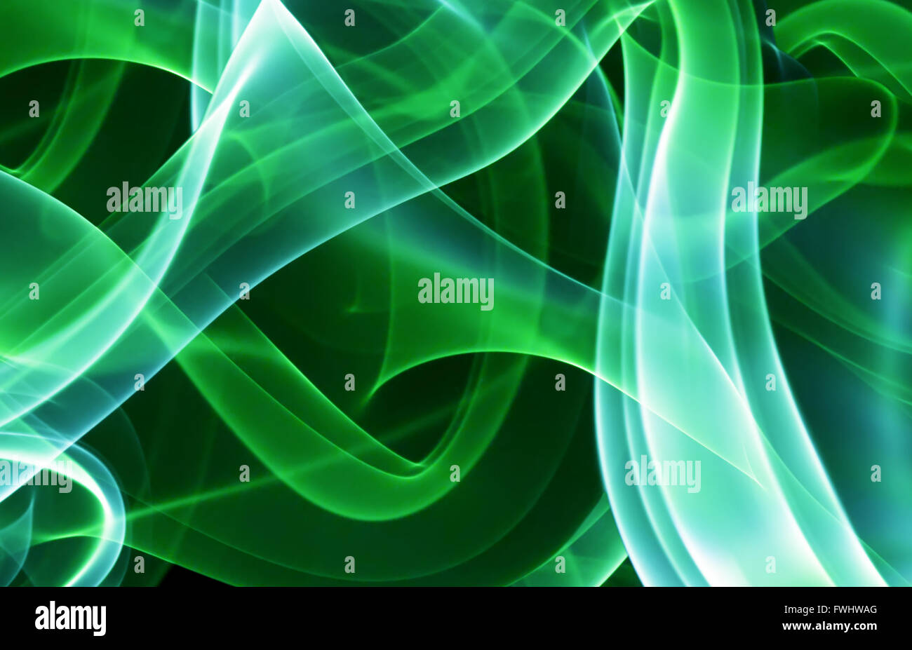 abstraction with green smoke on black background Stock Photo - Alamy