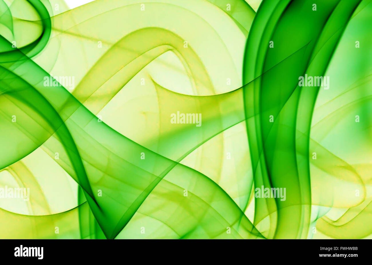 abstraction with green and yellow smoke. Stock Photo